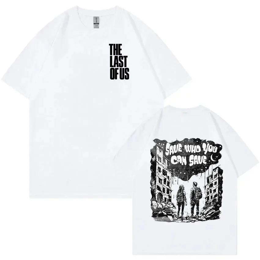 The best product for you The Last of Us Red Wie Je Kunt Redden Grafisch T-shirt Heren Dames Vintage Mode Oversized T-shirt Casual 100% Katoen Tops T-shirts S zwart