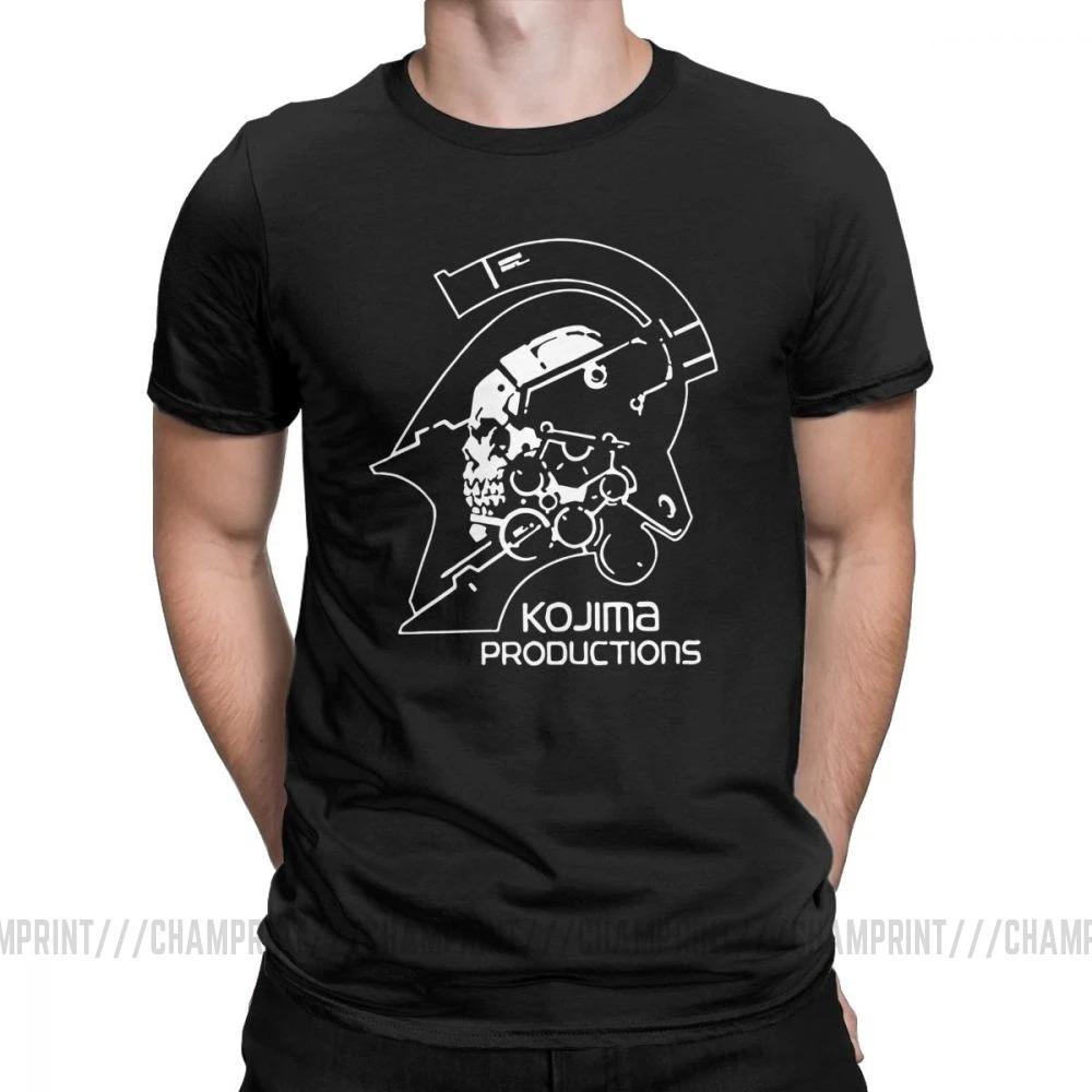 Comfortable season Heren Metal Gear Kojima Productions T-shirts MGS Hideo Kojima T-shirt Death Stranding Katoenen Tops Korte Mouw T-shirts Bedrukt L zwart