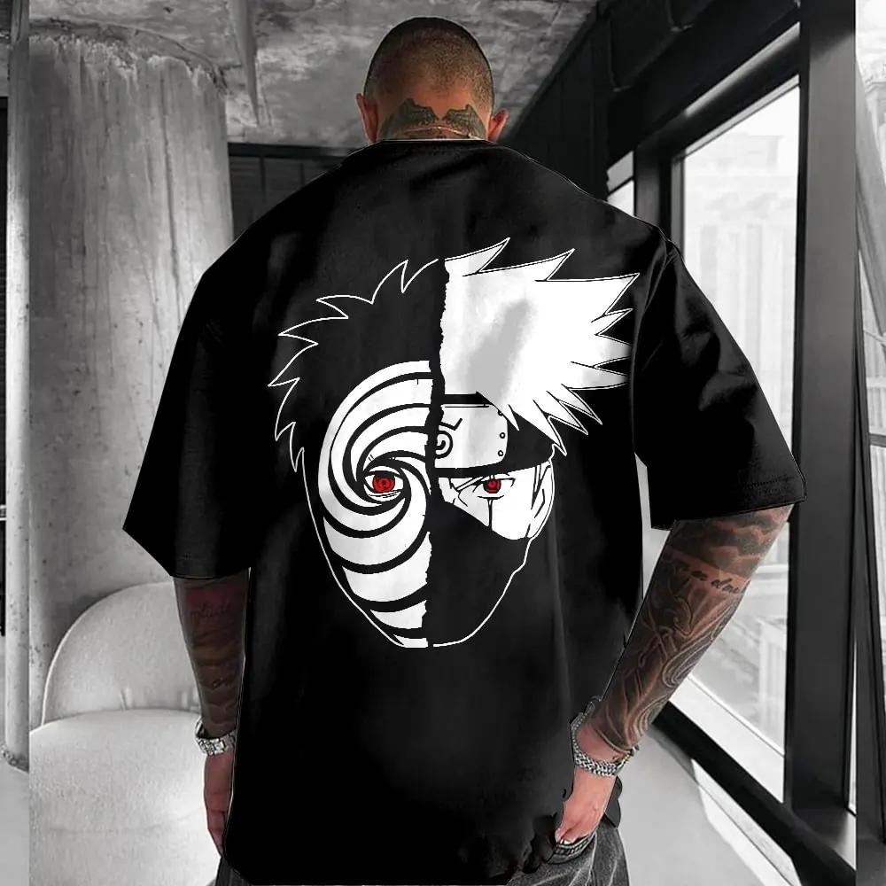 Kukebang Naruto Anime Perifeer Heren 3D Print T-shirt Korte Mouw Ademend Goed Comfortabel Mode Casual Top S