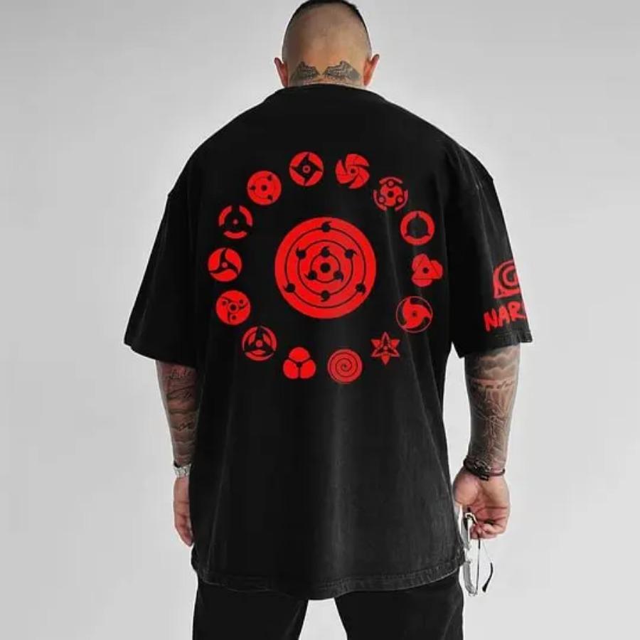 Kukebang Naruto Anime Perifeer Heren 3D Print T-shirt Korte Mouw Ademend Goed Comfortabel Mode Casual Top XL