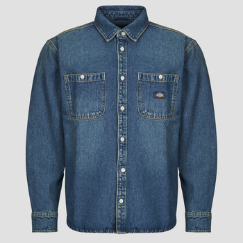 Dickies Overhemd Lange Mouw  MECHANIC DENIM SHIRT LS KHAKI TINTED BLUE