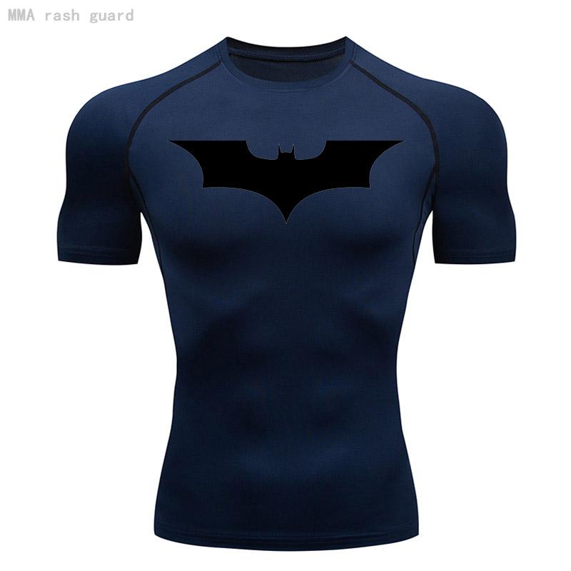 Boutique Clothing No.1 Compressieshirt Heren Kort Hardloop T-shirt Gym Sporttop Sneldrogend Ademend Zwart Fitness Sportkleding Bodybuilding Kleding S marineblauwe kleur