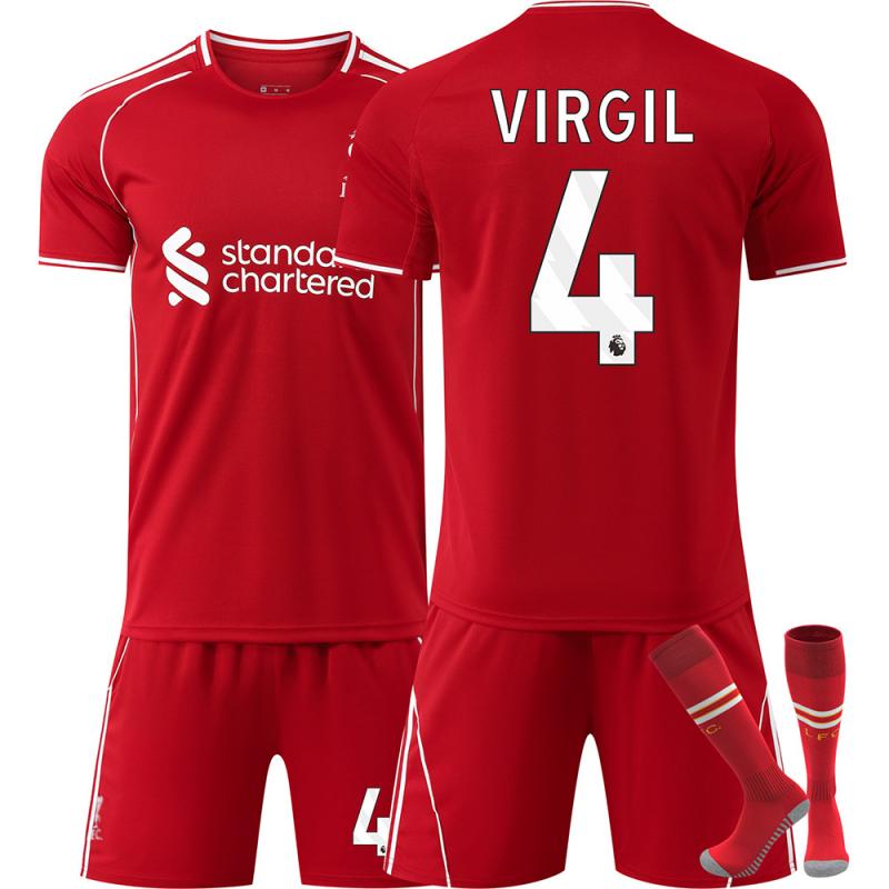XINE 2526 Liverpool Thuis Nee. 4 Virgil van Dijk Shirt XS rood