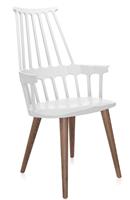 Kartell Comback Chair Houten Poten Wit