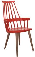 Kartell Comback Chair Houten Poten Rood