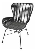 SIT Fauteuil Sit&Chairs met gebogen armleuningen, in zwart of ecru, shabby chic
