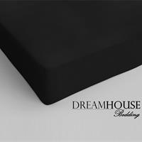 DreamHouse Bedding Hoeslaken Katoen Zwart -160 x 220 cm