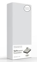 romanette Double Jersey Splittopper Hoeslaken  Zilver-160 x 200/210/220 cm