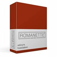 Romanette Hoeslaken Velours Terra-80/90/100 x 200/210/220 cm
