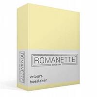Romanette Hoeslaken Velours Geel-80/90/100 x 200/210/220 cm