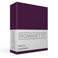 Romanette Hoeslaken Velours Paars-140/150 x 200/210/220 cm