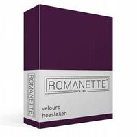 Romanette Hoeslaken Velours Paars-160/180/200 x 200/210/220 cm