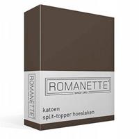 Romanette Split-Topper Hoeslaken  Taupe-180 x 210 cm