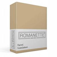 Romanette Flanellen Hoeslaken Zand -80 x 200 cm