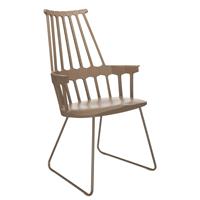 Kartell Comback Chair Sledebasis Bruin