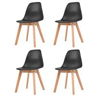 VidaXL Eetkamerstoelen zwart 4 st