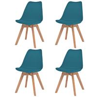 vidaxl Eetkamerstoelen 4 st kunststof turquoise