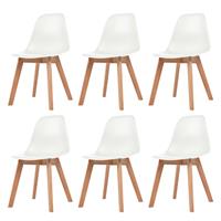 vidaXL Eetkamerstoelen wit 6 st