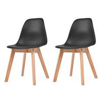 vidaXL Eetkamerstoelen 2 st kunststof zwart