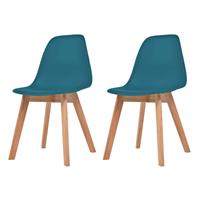 vidaxl Eetkamerstoelen 2 st kunststof turquoise