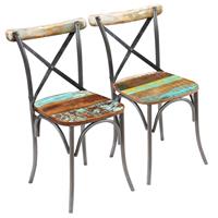 VidaXL Eetkamerstoelen 51x52x84 cm massief gerecycled hout 2 st