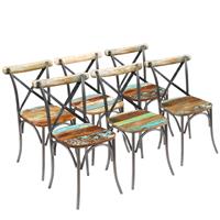 VidaXL Eetkamerstoelen 51x52x84 cm massief gerecycled hout 6 st