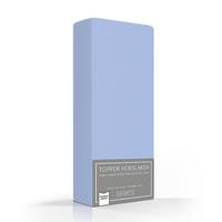 Romanette Luxe Dubbel Jersey Topper Hoeslaken Kleur: Blauw, 160/180 x 200/210/220 cm