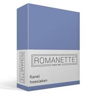 Romanette Luxe Hoeslaken Verwarmend Flanel - Jeans 80 x 200