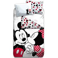 Disney Mickey Mouse Dekbedovertrek Mickey en Minnie 140 x 200 cm wit