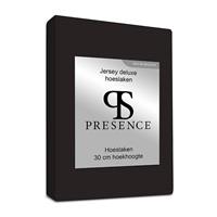 Presence Jersey Hoeslaken - Silver - Zwart 100 x 200