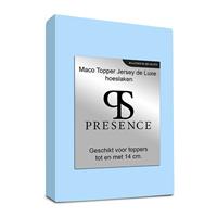 Presence Maco Jersey Topper Hoeslaken - Platinum - Blauw 90 x 200/220