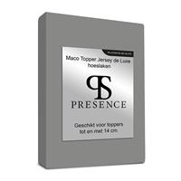 Presence Maco Jersey Topper Hoeslaken - Platinum - Grijs 70/80 x 200/220