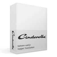 Cinderella satijn topper hoeslaken - Lits-jumeaux (160x200 cm) - White