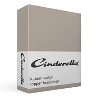 Cinderella satijn topper hoeslaken - Lits-jumeaux (160x200 cm) - Taupe