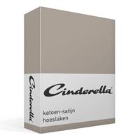 Cinderella satijn hoeslaken - Lits-jumeaux (160x210 cm) - Taupe