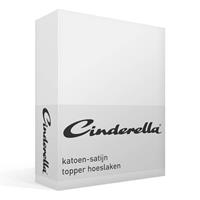 Cinderella satijn topper hoeslaken - Lits-jumeaux (200x220 cm) - White