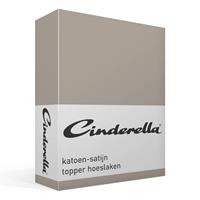 Cinderella satijn topper hoeslaken - 1-persoons (80x200 cm) - Taupe