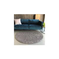 Interieur05 Hoogpolig Rond Vloerkleed Licht Grijs - Shaggy Collection - 133 Ø