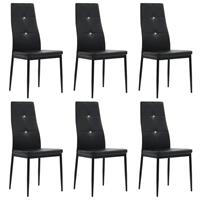 VidaXL Eetkamerstoelen 43x43,5x96 cm kunstleer zwart 6 st