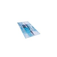 Beliani - Teppich Blau 80 x 150 cm Kurzflor mit mehrfarbigem Muster Abstrakt Modern - Weiß