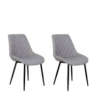 Beliani - Zeitlose Stühle im 2er Set aus elegantem Kunstleder grau Maribel - Grau