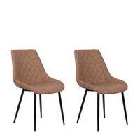 beliani Zeitlose Stühle im 2er Set aus elegantem Kunstleder braun Maribel - Braun