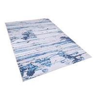 beliani Moderner Teppich rechteckig blau 140x200 cm Kurzflor Burdur - Blau