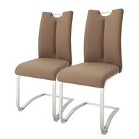 MCA furniture Vrijdragende stoel ARTOS Stoel overtrokken met echt leer, tot 140 kg belastbaar (set, 2 stuks)