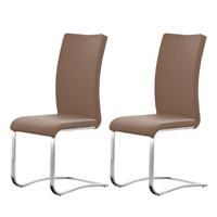 MCA furniture Vrijdragende stoel Arco Stoel overtrokken met echt leer, belastbaar tot 130 kg (set, 2 stuks)