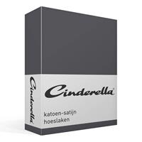Cinderella satijn hoeslaken - Lits-jumeaux (180x200 cm) - Anthracite