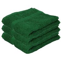 Towelcity 3x Luxe handdoeken donkergroen 50 x 90 cm 550 grams Groen