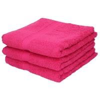 Towelcity 3x Luxe handdoeken fuchsia roze 50 x 90 cm 550 grams -