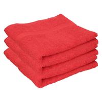 Towelcity 3x Luxe handdoeken rood 50 x 90 cm 550 grams Rood
