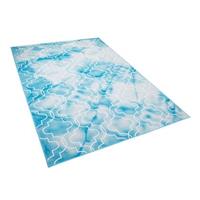 Beliani ELAZIG Vloerkleed Blauw Polyester 140 x 200 cm